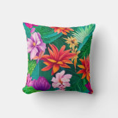 熱帯カラフル花パターン クッション (正面)