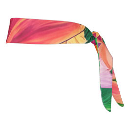 熱帯カラフル花パターン タイヘッドバンド