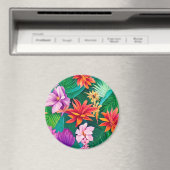 熱帯カラフル花パターン マグネット (インサイチュ (食洗機))