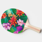 熱帯カラフル花パターン 卓球ラケット (横)