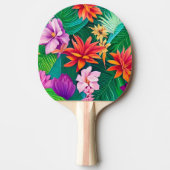 熱帯カラフル花パターン 卓球ラケット (正面)