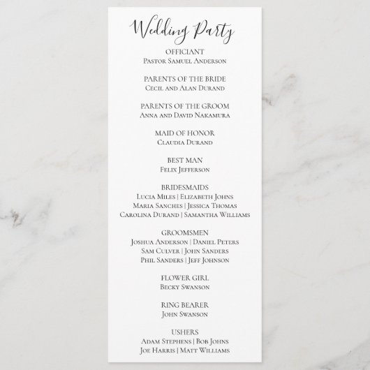 熱帯カラフル花ピンク結婚オレンジ プログラム (裏面)