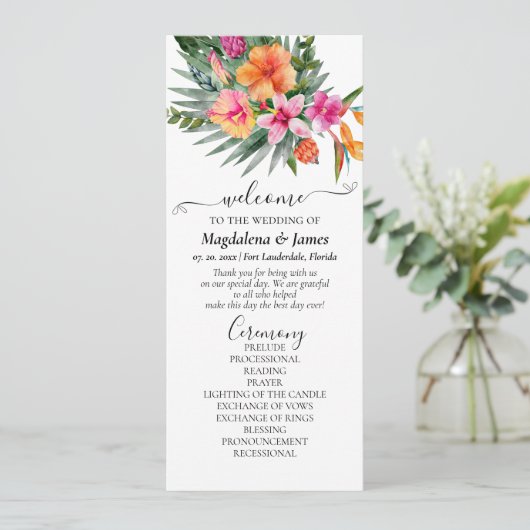 熱帯カラフル花ピンク結婚オレンジ プログラム (スタンド正面)