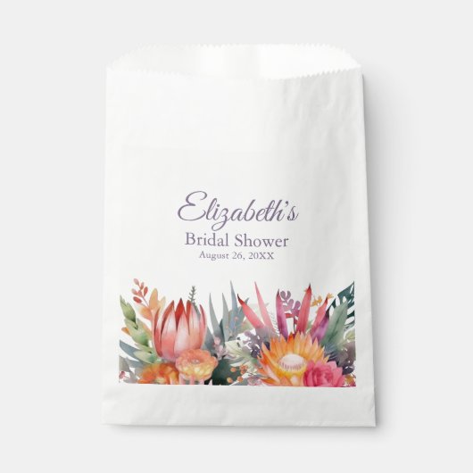 熱帯カラフル花ブライダルシャワー フェイバーバッグ (正面)
