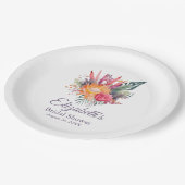 熱帯カラフル花ブライダルシャワー ペーパープレート (アングル)