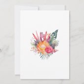 熱帯カラフル花ブライダルシャワー 招待状 (裏面)