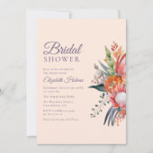 熱帯カラフル花ブライダルシャワー 招待状 (正面)