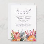 熱帯カラフル花ブライダルシャワー 招待状 (正面)