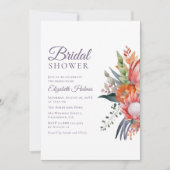 熱帯カラフル花ブライダルシャワー 招待状 (正面)