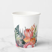 熱帯カラフル花ブライダルシャワー 紙コップ (裏面)