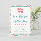 熱帯カラフル花ブランチルアウ（ハワイ式宴会）マザーズ日 招待状 (スタンド正面)
