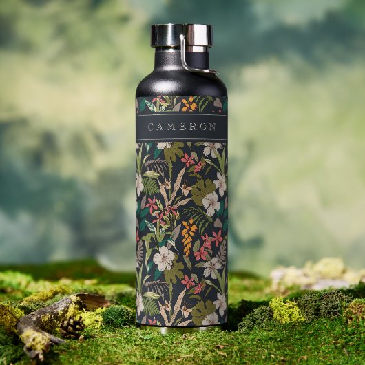 熱帯カラフル花柄 ウォーターボトル (アウトドア)
