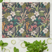 熱帯カラフル花柄 キッチンタオル (折り畳み)