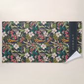 熱帯カラフル花柄 ビーチタオル (正面)