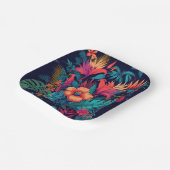 熱帯カラフル花柄 ペーパープレート (傾斜あり)