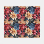 熱帯カラフル花模様フリースブランケット フリースブランケット (正面(横))