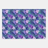 熱帯カラフル花模様 ラッピングペーパーシート (正面2)