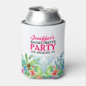 熱帯カラフル花水彩色 缶クーラー (缶正面)