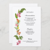 熱帯カラフル花結婚の詳細 エンクロージャーカード (正面/裏面)