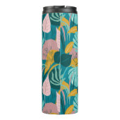 熱帯カラフル葉と花の模様 タンブラー (裏面)