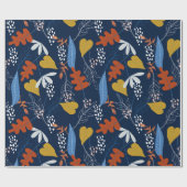 熱帯カラフル葉と花の模様 ラッピングペーパー (フラット)