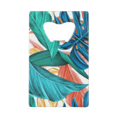 熱帯カラフル葉葉自然 クレジットカード栓抜き (正面)