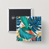 熱帯カラフル葉葉自然 缶バッジ (正面&裏面)