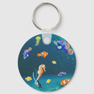熱帯カラフル魚とシウマ キーホルダー