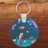 熱帯カラフル魚とシウマ キーホルダー (正面)