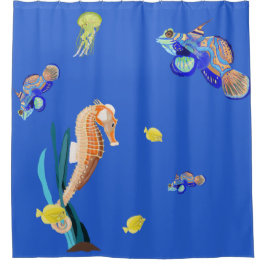 熱帯カラフル魚とシウマ シャワーカーテン