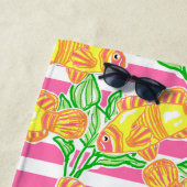 熱帯カラフル魚の模様パーソナライズされた ビーチタオル (インサイチュ)