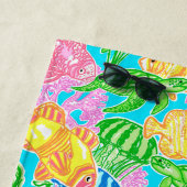 熱帯カラフル魚の模様パーソナライズされた ビーチタオル (インサイチュ)