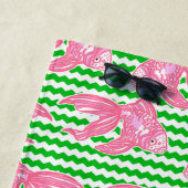 熱帯カラフル魚の模様パーソナライズされた ビーチタオル (インサイチュ)