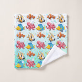 熱帯カラフル魚 バスタオルセット (ウォッシュタオル)