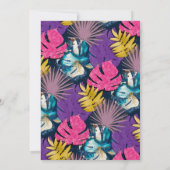 熱帯カラフル鮮やか金ゴールド植物 招待状 (裏面)