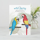 熱帯カラフル鳥類QRコードソーシャルメディア 招待状 (スタンド正面)