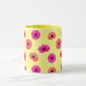 熱帯カラフル3D春の花パターン マグカップ (中央)