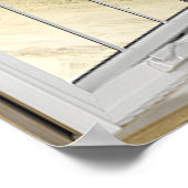 熱帯カリブのビーチ偽の窓の錯覚 ポスター (角)