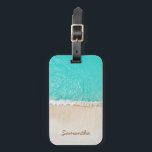 熱帯カリブのビーチ、波、砂 ラゲッジタグ<br><div class="desc">熱帯ターコイズカリブのビーチ、白い波、砂</div>