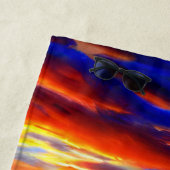 熱帯カリブの夕日の澄ん海 ビーチタオル (インサイチュ)