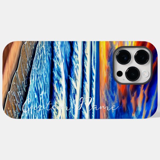 熱帯カリブの夕日の澄ん海 Case-Mate iPhoneケース (裏面 (横))