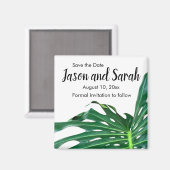 熱帯カリブの椰子の葉、アイランドデザイン マグネット (正面/裏面)