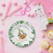 熱帯カワイイナマケモノのベビーシャワー  ペーパープレート (パーティー)