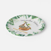 熱帯カワイイナマケモノのベビーシャワー  ペーパープレート (アングル)