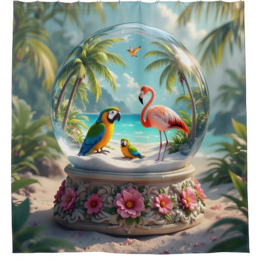 熱帯ガラス球 シャワーカーテン (正面)