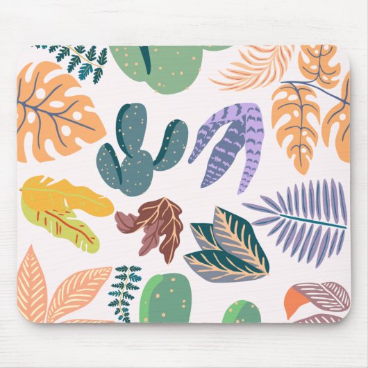 熱帯ガーデンピンクの背カラフル景の夏 マウスパッド (正面)