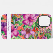 熱帯ガーリーかわいらし花の模様 iPhoneケース (裏面横)