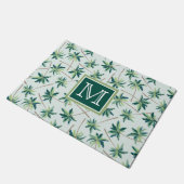 熱帯キツネの尾のやし|はあなたのイニシャルを加えます ドアマット (アングル)