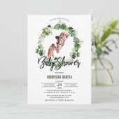 熱帯キリンとベビージャングルの赤ちゃんシャワー 招待状 (スタンド正面)