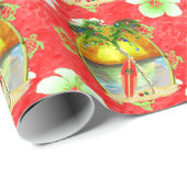 熱帯クリスマスのヤシの木 ラッピングペーパー (ロールコーナー)